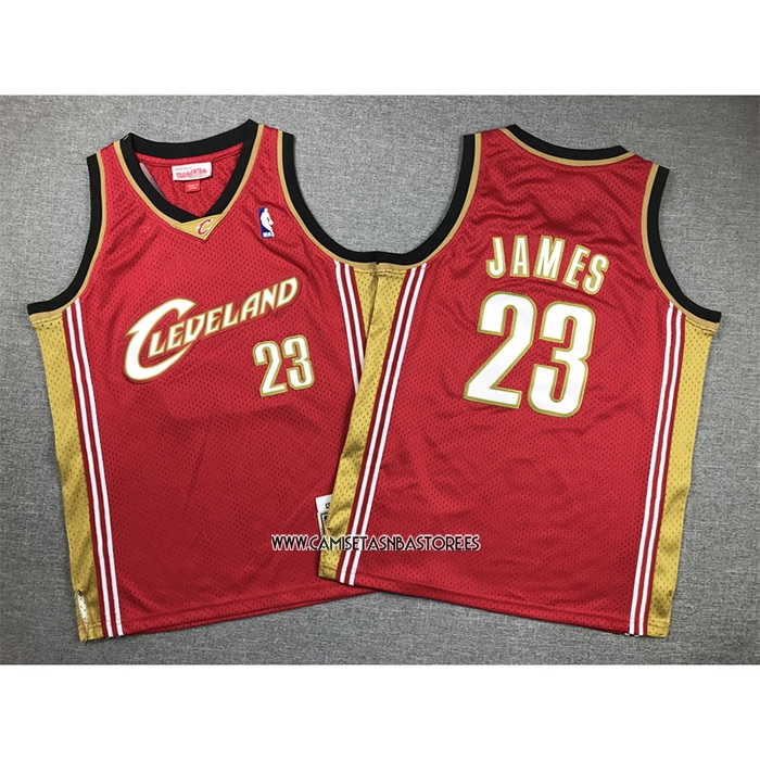 LeBron James NO 23 Camiseta Nino Cleveland Cavaliers Mitchell & Ness 2003-04 Rojo